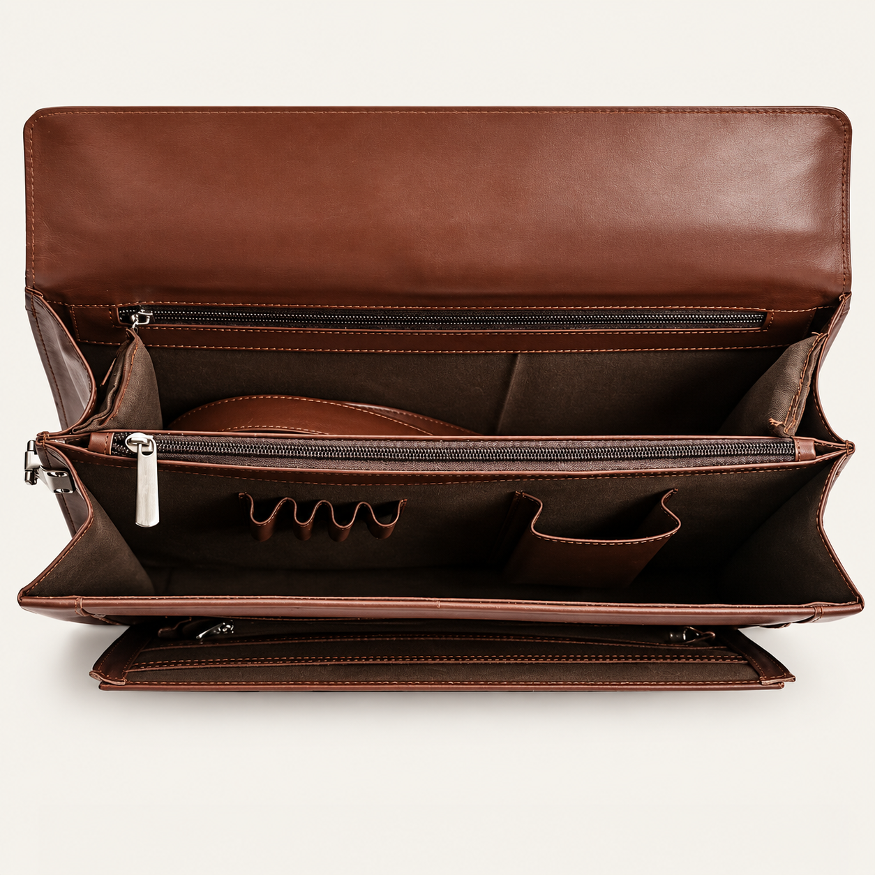 Men’s Brown Leather Executive Briefcase – Structured Business Bag Gallery